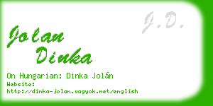 jolan dinka business card